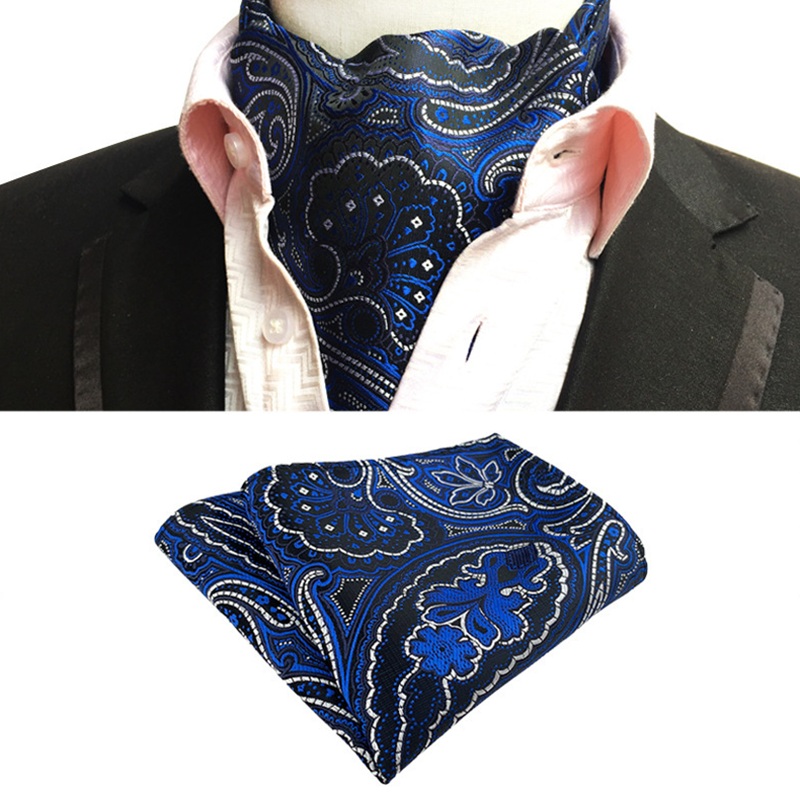 Men’s Classic British Style Jacquard Neck Scarf 71531168K Blue