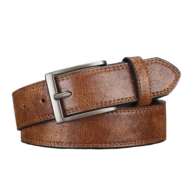 Men’s Retro All-match PU Leather Pin Buckle Belt 58699698U Yellow brown