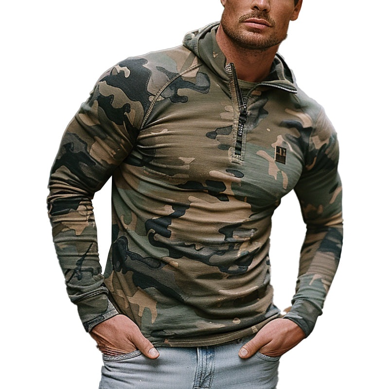 Men’s Outdoor Camouflage Hoodie 60572380X Army Green