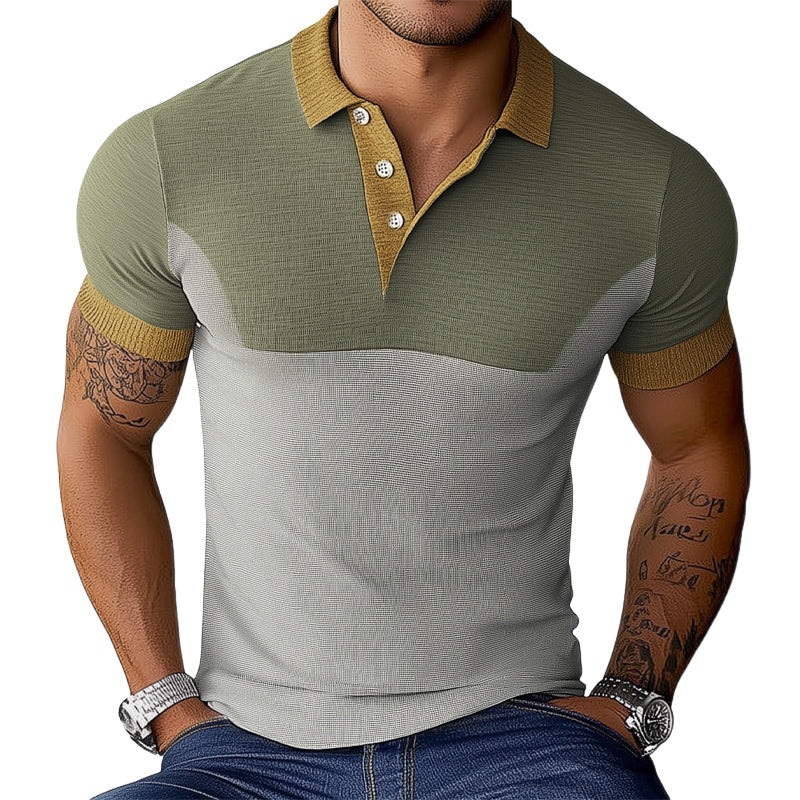 24-hour shipping outMen’s Summer Skin Friendly and Comfortable Polo T-Shirt MTA2895C3U Green