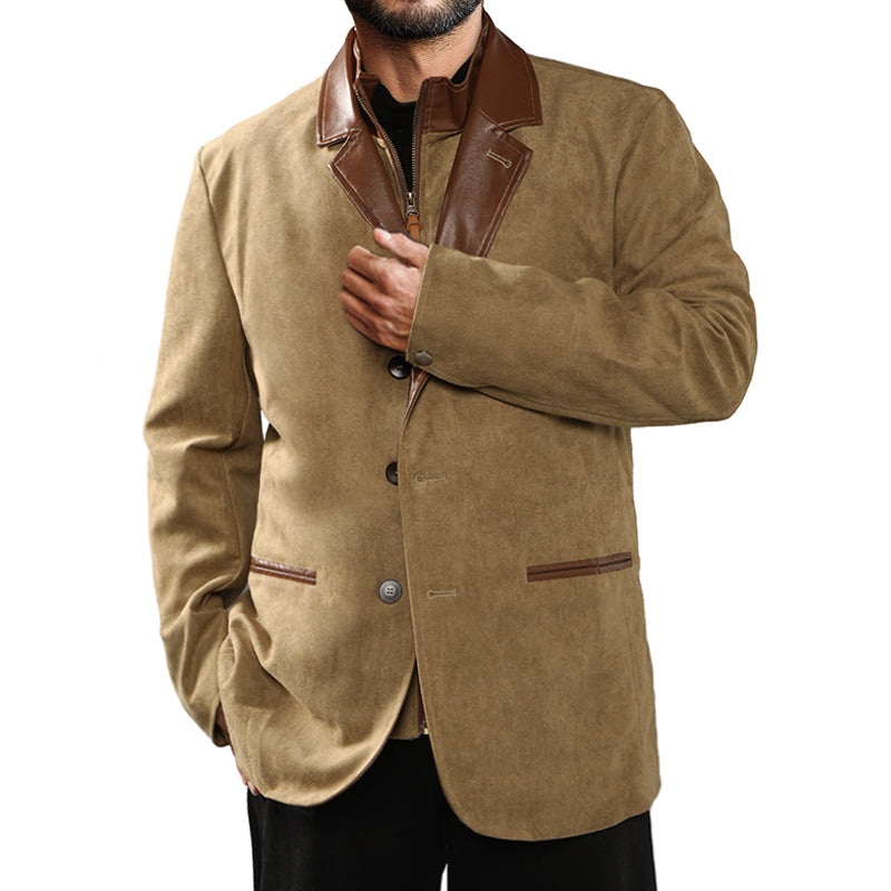 Men’s Autumn Vintage Buckskin Jacket MTA2225C0TO Khaki