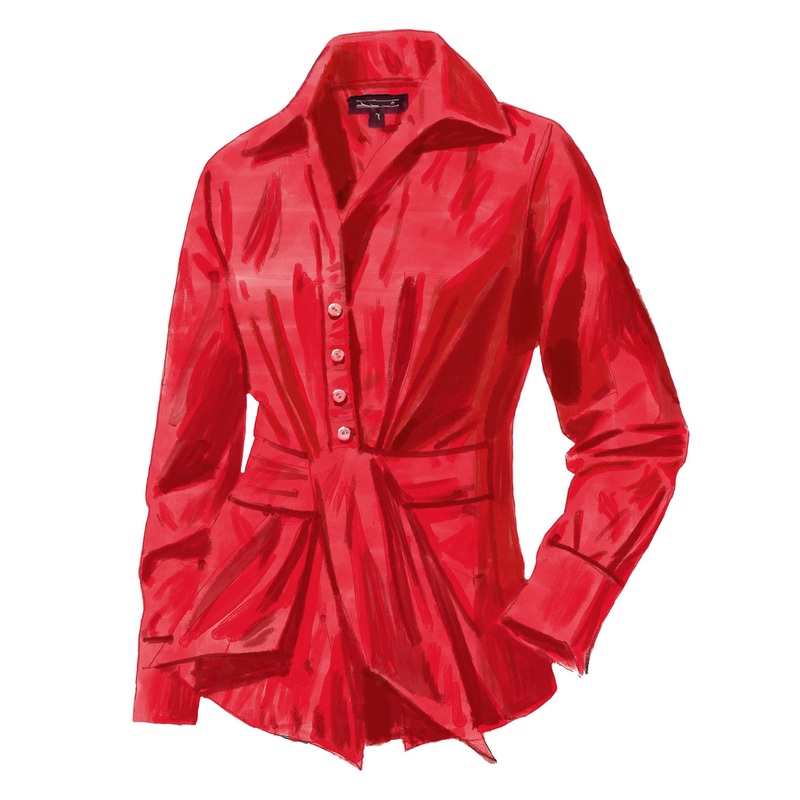 1953 Tie-Front Blouse White