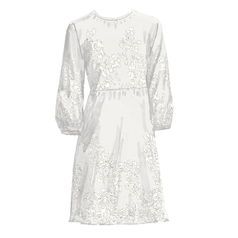 Crew Neck Tier Dress White