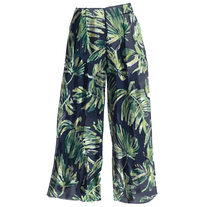 Palm Print Culottes Palm Print