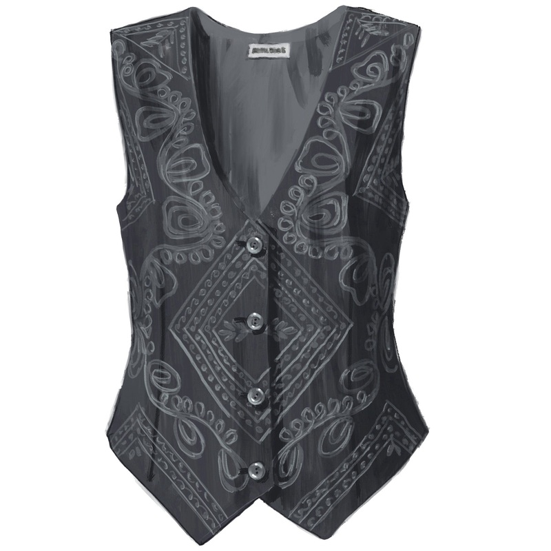 Classic Soutache Vest Dark Teal