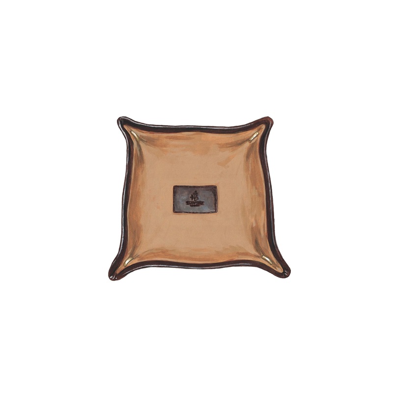 Leather Trinket Tray Bourbon