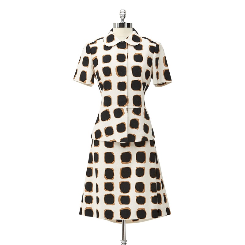 Madison Avenue Peplum Jacket Ivory Black