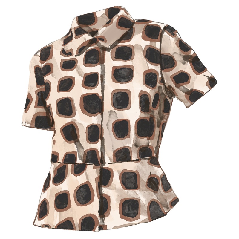 Madison Avenue Peplum Jacket Ivory Black