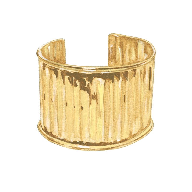 Molten Effect Cuff Bracelet Gold