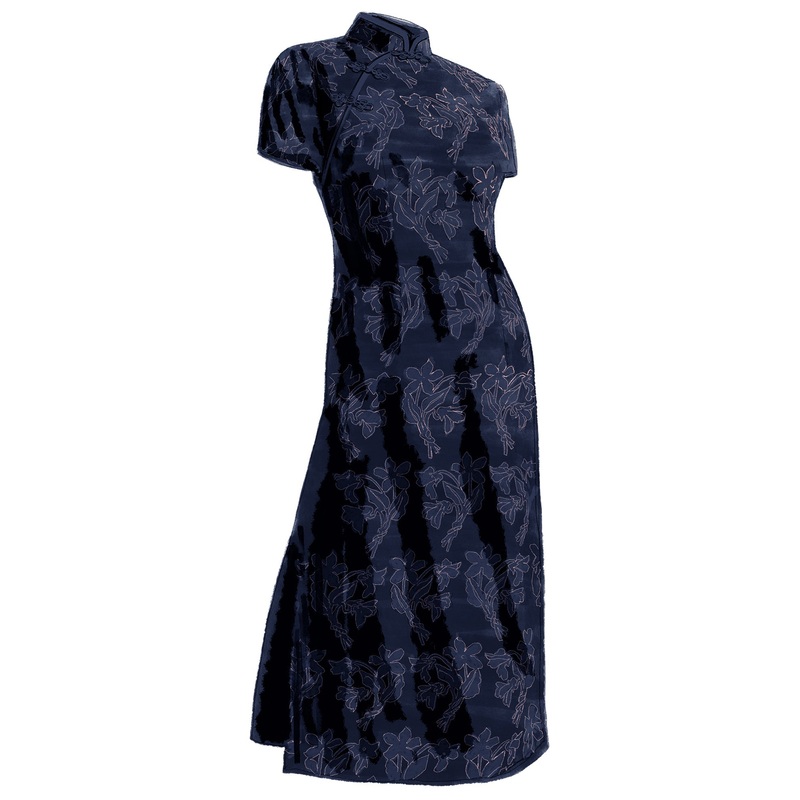 Qipoa Dress Navy