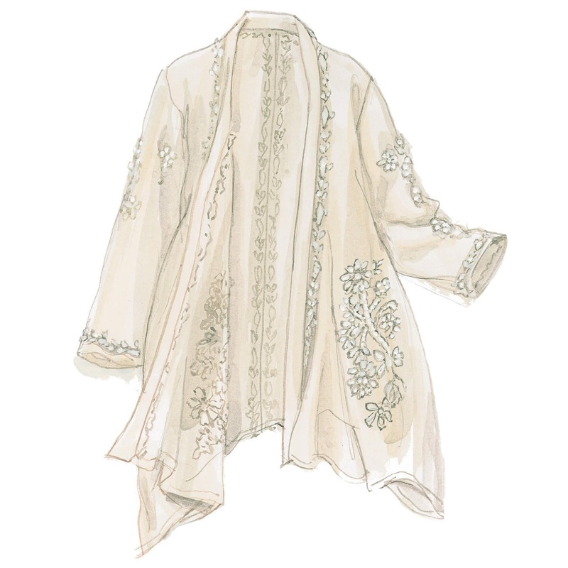 Sheer Embroidered Jacket Champagne