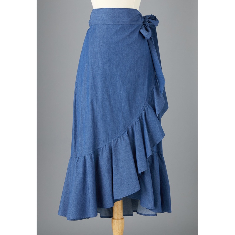 Denim Wrap Skirt Indigo