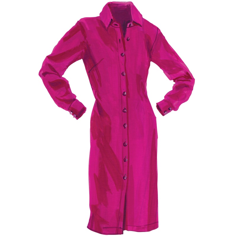 Fluid Shirtdress Raspberry