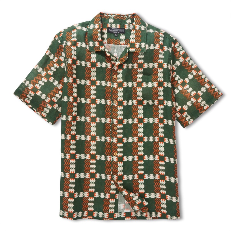 Indonesian Batik Shirt Green Yellow