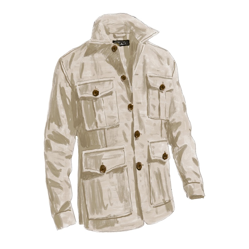 Linen Safari Jacket Khaki