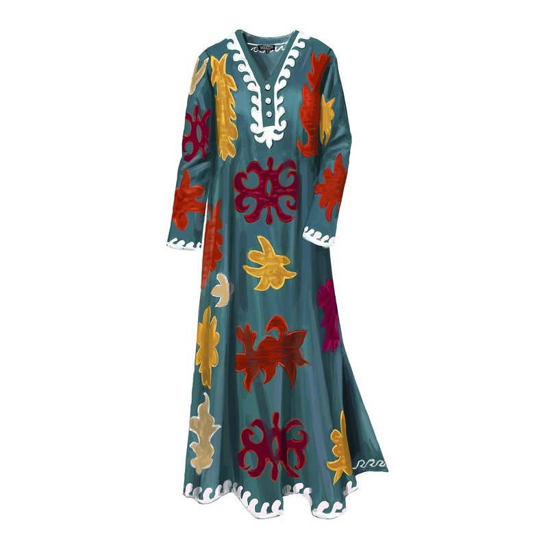 Luisas Applique Caftan Marine Multi