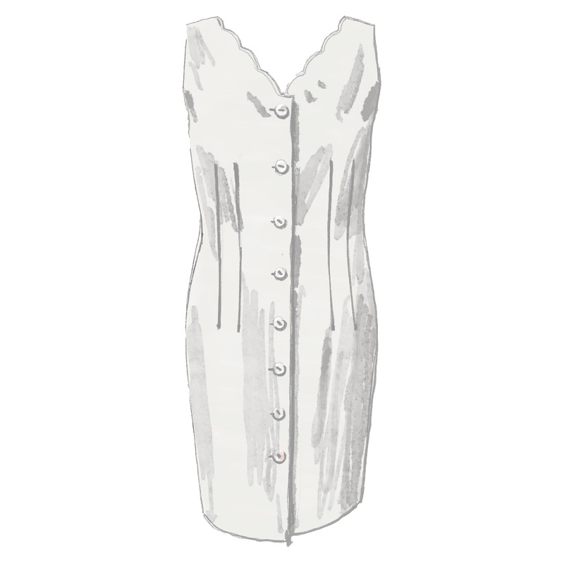 Neapolitan Linen Dress White