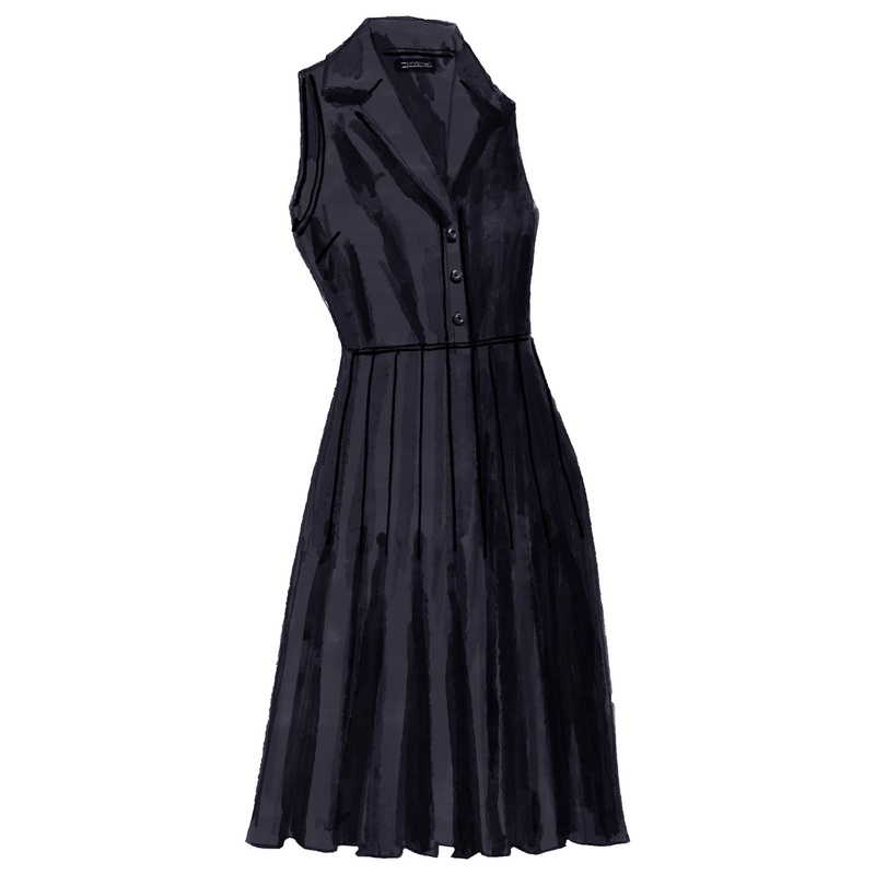 Pleated Tennis Dress Dark Navy