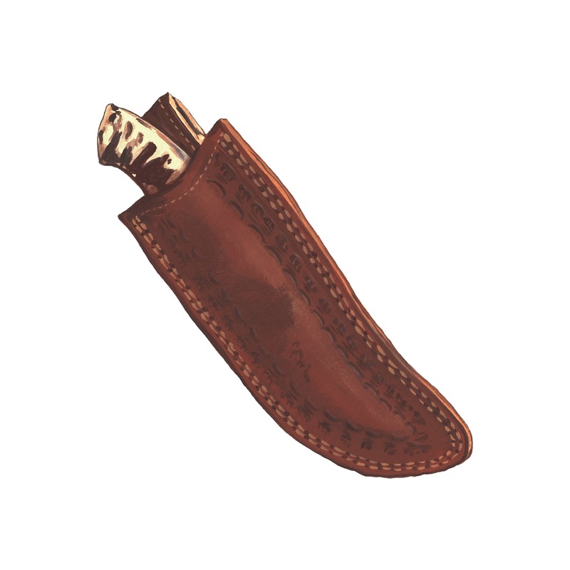 Ram’s Horn Hunter Knife Silver Natural