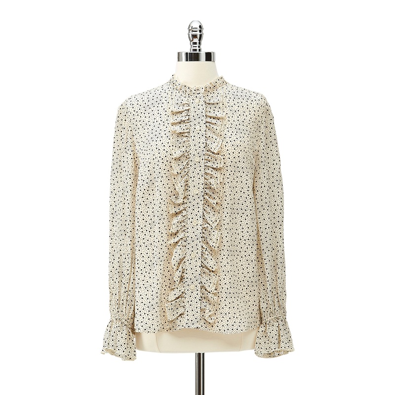 The Not-Incognito Ruffle Blouse Black Ivory