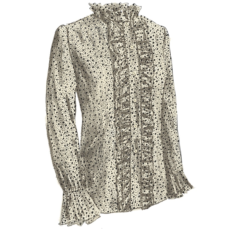 The Not-Incognito Ruffle Blouse Black Ivory