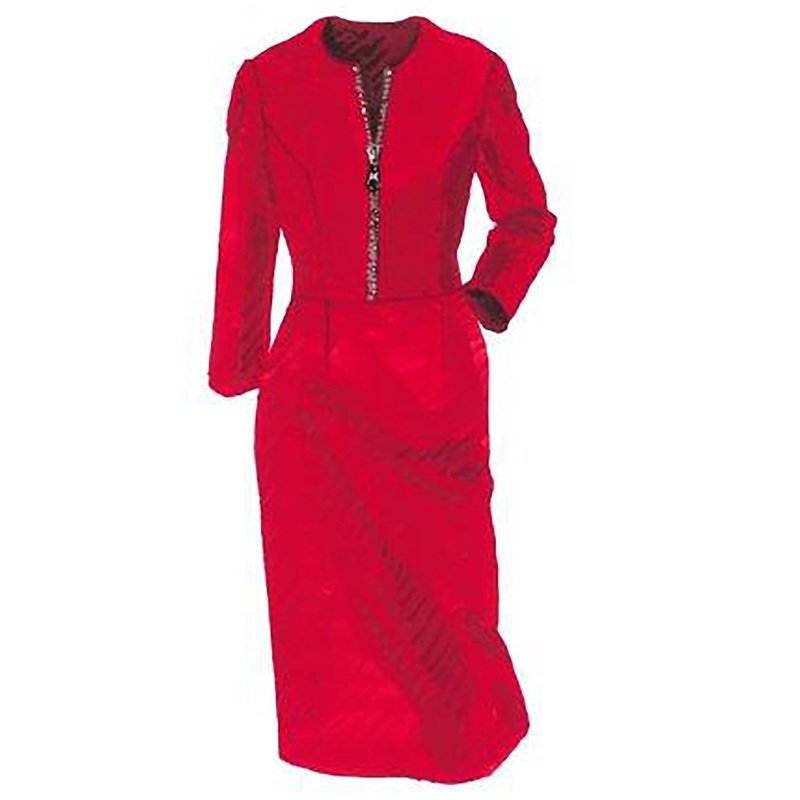 Zip Neck Dress Red