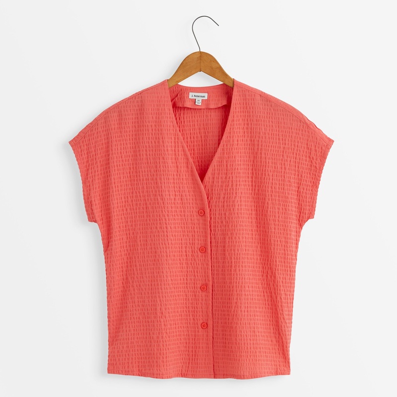 1940s V-Neck Blouse Red