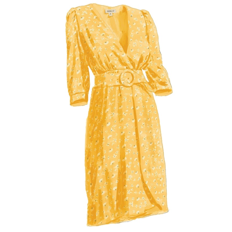 Aegean Palm Print Dress Floral Print