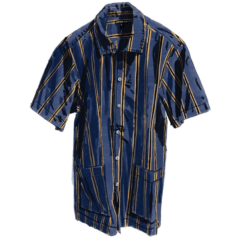 Cabana Shirt Blue Yellow Stripe