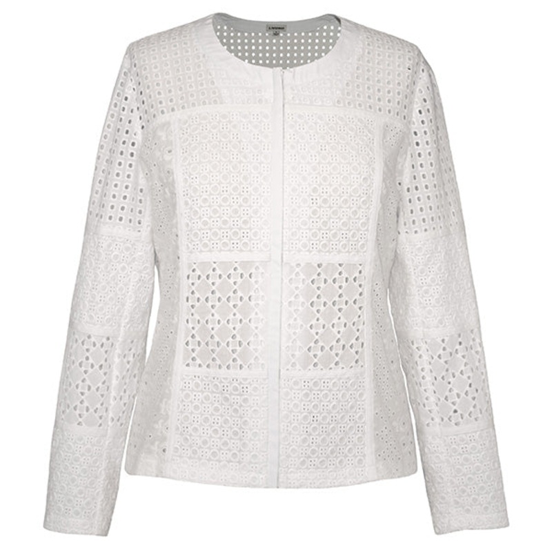 Eyelet Zip Blazer White