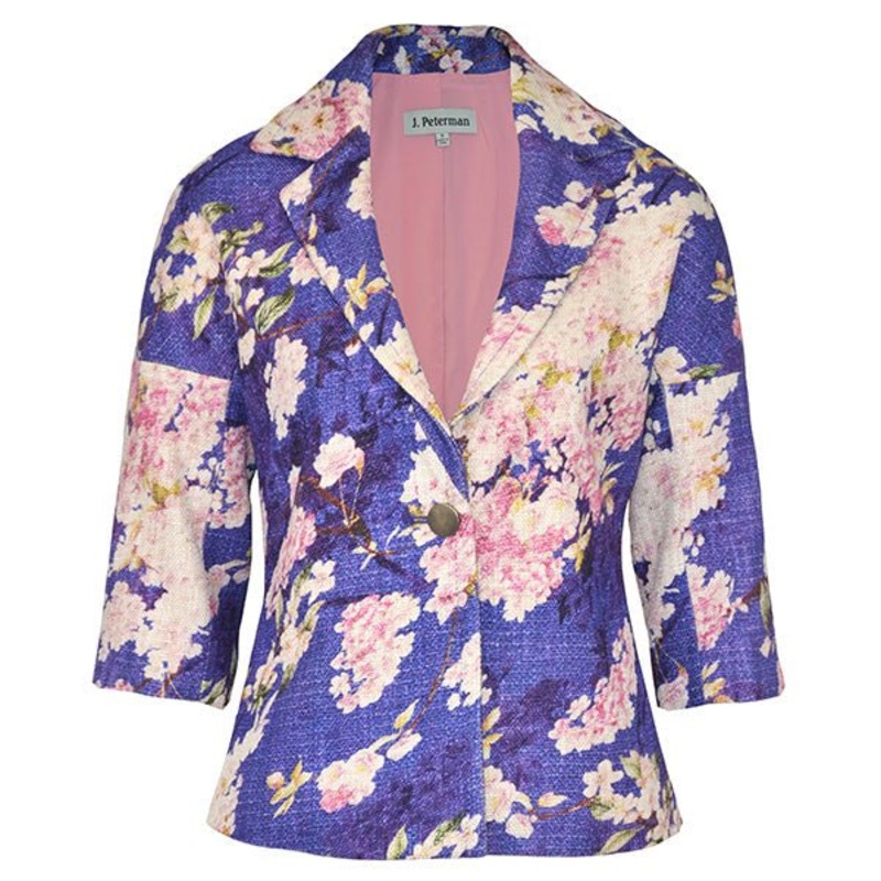 Floral Tweed Blazer Blue Floral