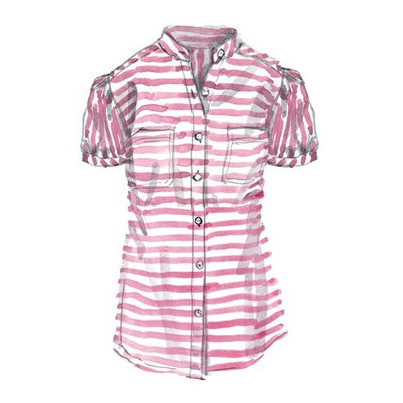 Nautical Blouse Blue White Stripe