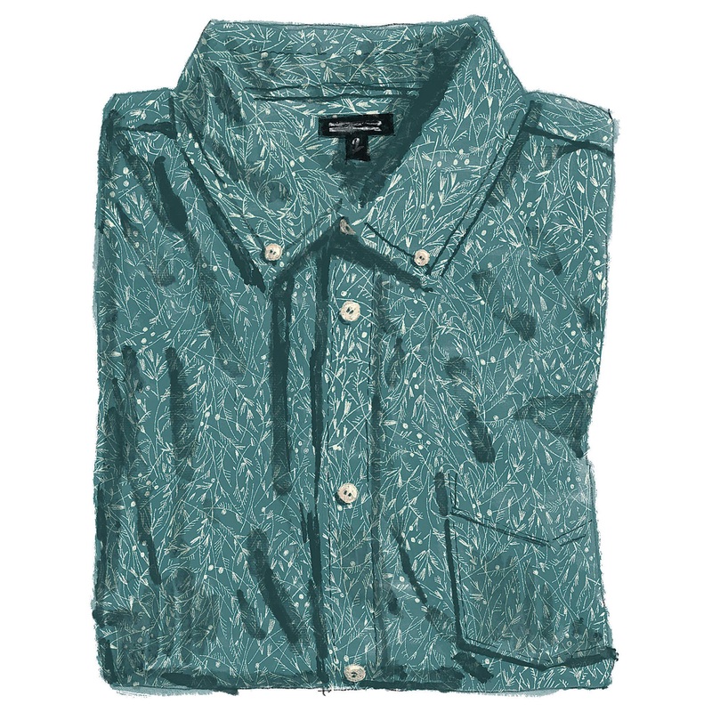 Peruvian Print Shirt Green White