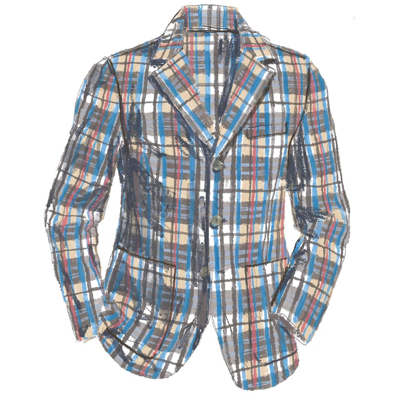 Photographic Blazer Blue Plaid