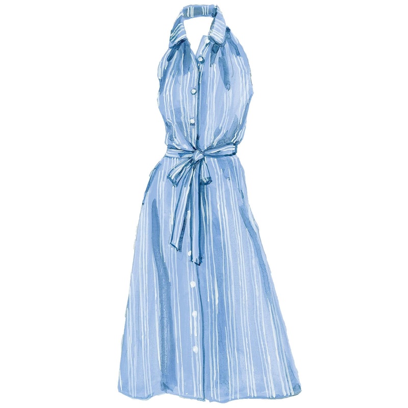 Summer Halter Dress White