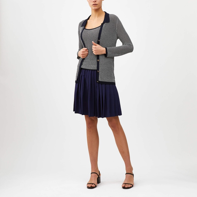 1920s Pleated Tennis Skirt Navy