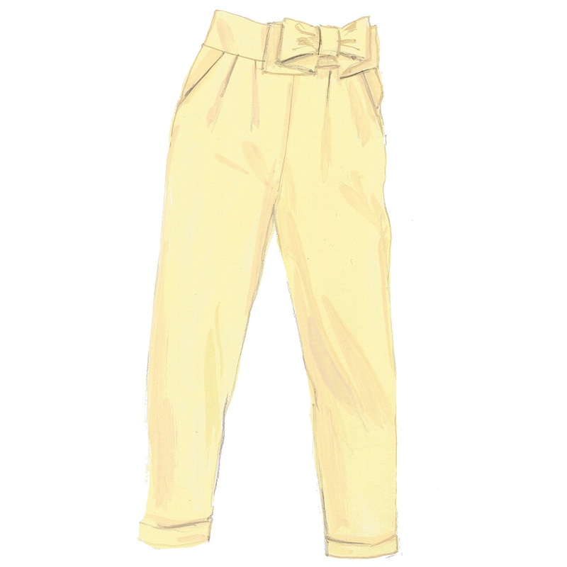 East Hampton Bow-Waist Capris Pale Yellow