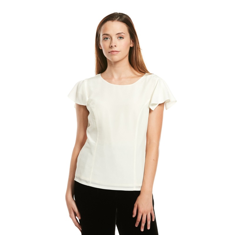 Flutter Sleeve Blouse Cream