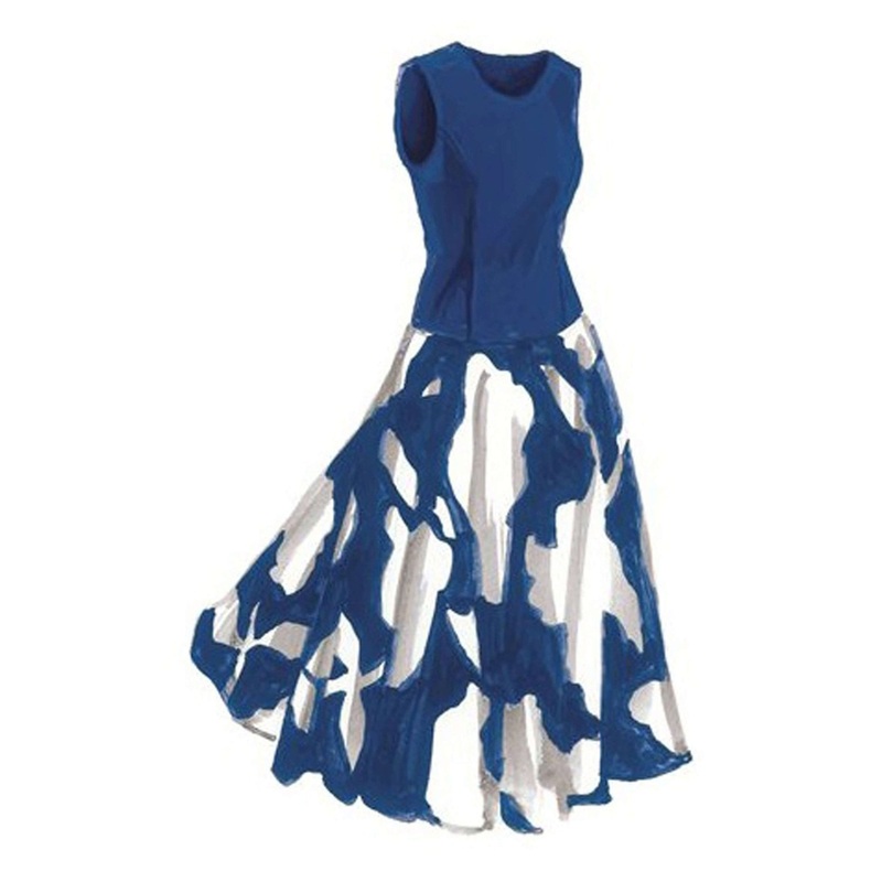 Italian Floral Dress Blue White