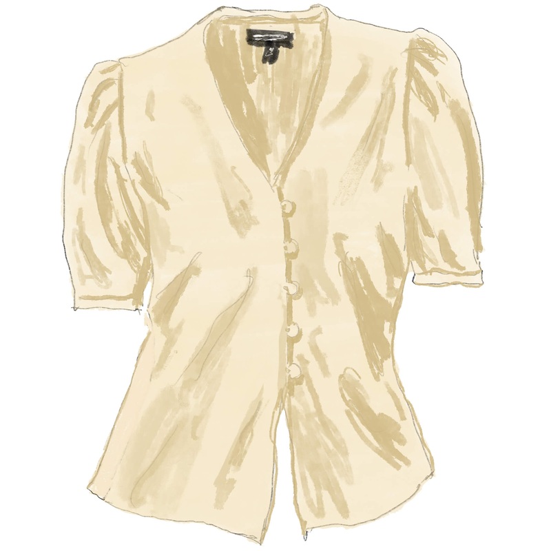 Nostalgic Puff Sleeve Blouse Cream