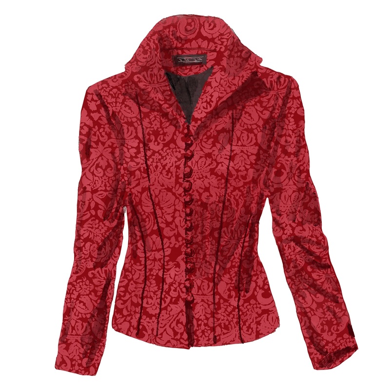 Silk Brocade Jacket Red