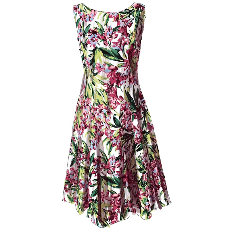 Tropical Getaway Dress Fuchsia Floral
