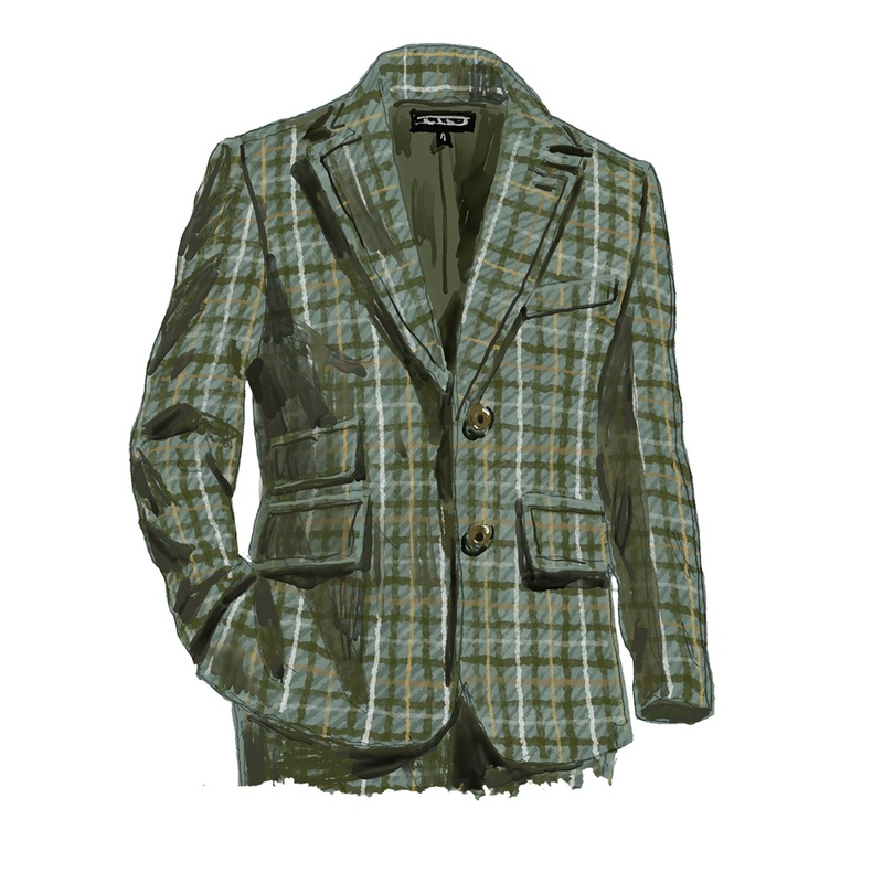Highland Shooting Blazer Loden Check