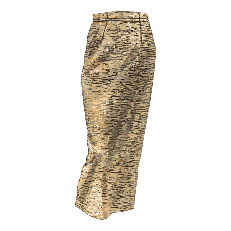 Shimmer Pencil Skirt Gold
