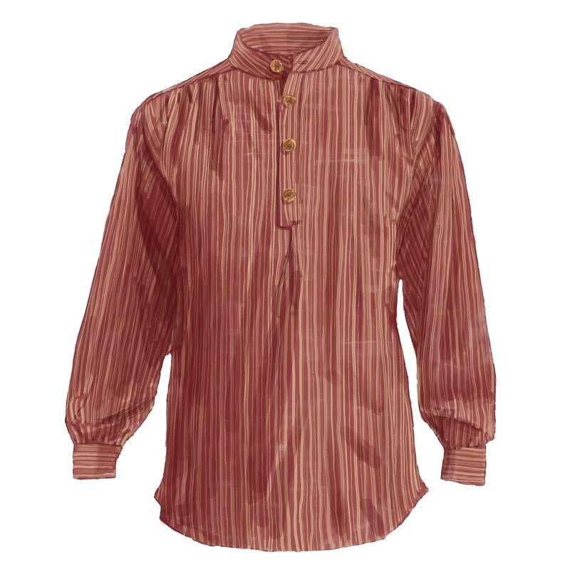 The J. Peterman Shirt Red Tan Stripe