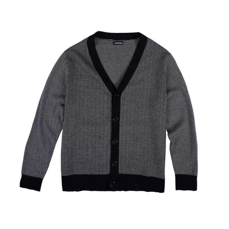 The Library Tweed Cardigan Black Charcoal