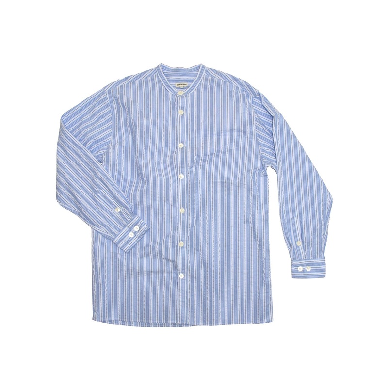Vintage Seersucker Shirt Blue Stripe
