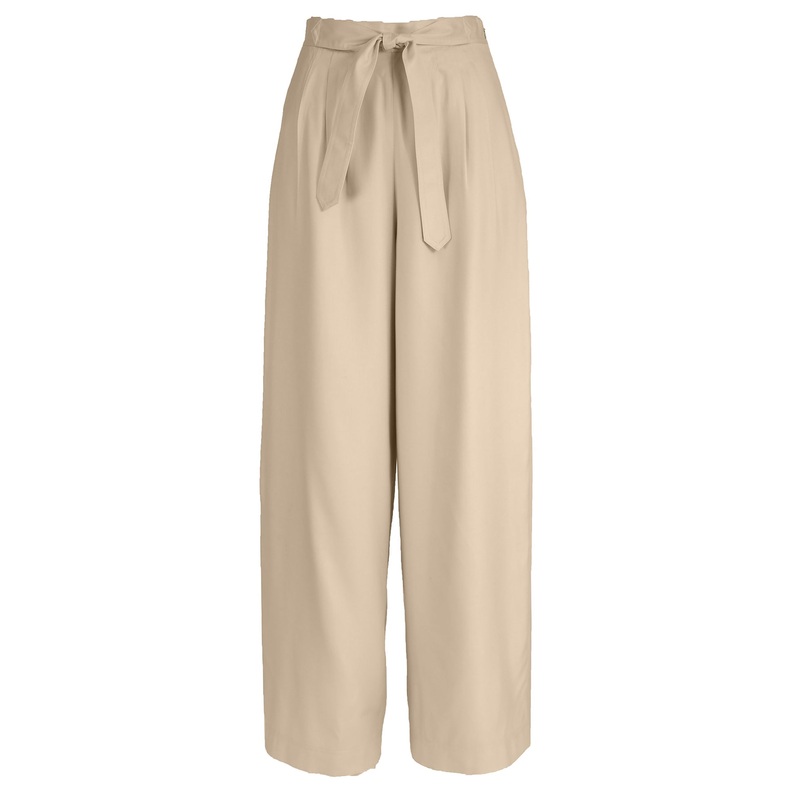 Fabrizio’s 40s Tie Belt Wide Leg Pant Cream