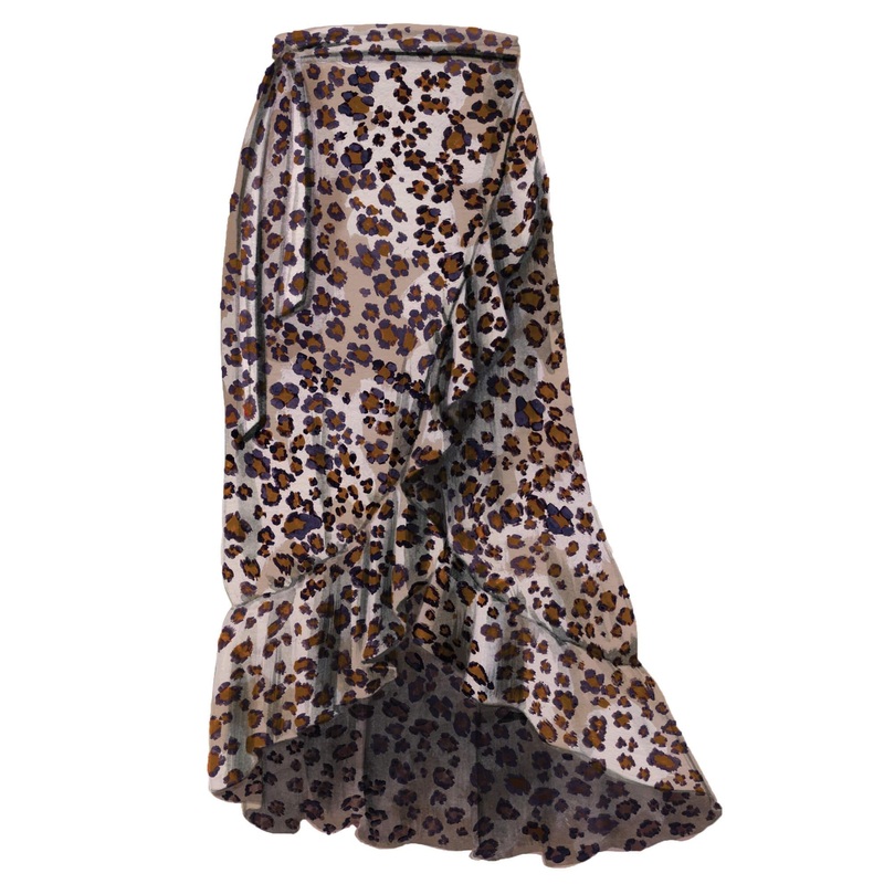 Leopard Wrap Maxi Skirt Leopard Print