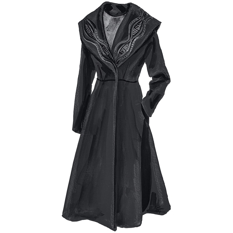 Mysterious Lapel Coat Charcoal